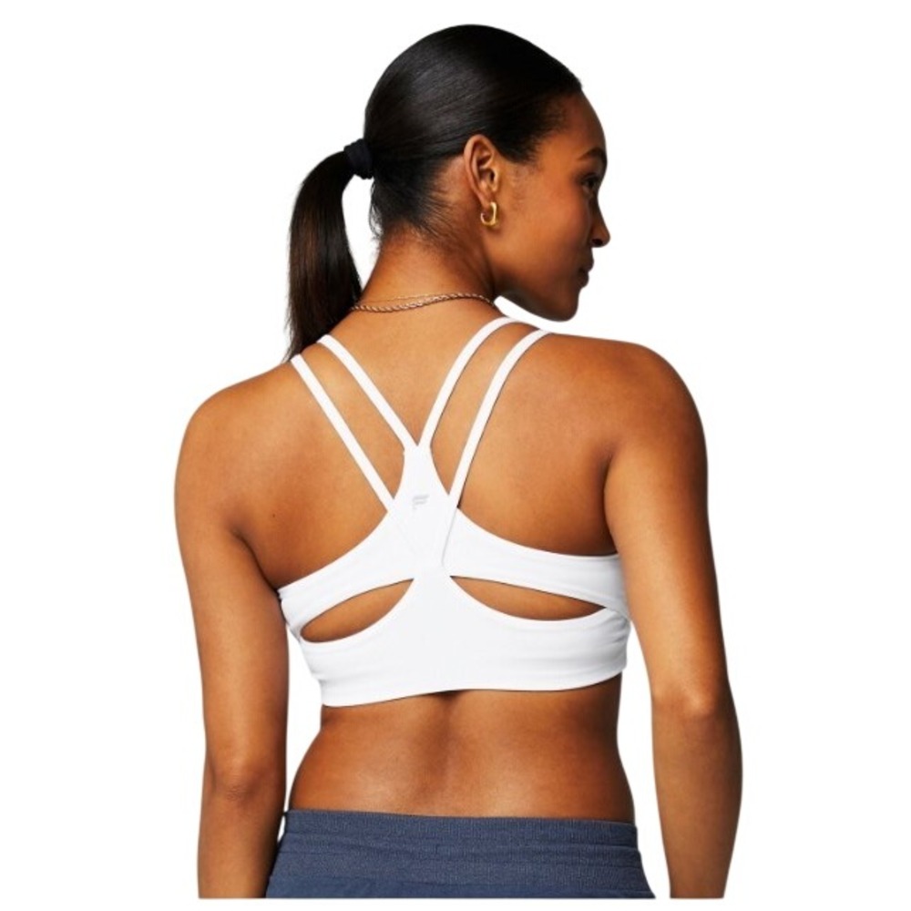 Fabletics Principal Low Impact Sports Bra White Multi-Strap Racerback Small - Picture 2 of 3